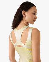 Yellow Foil Printed Mini Dress