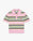 Pink & Green Striped Fitted Polo Shirt
