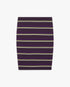 Purple & Green Striped Pleated Midi Skirt