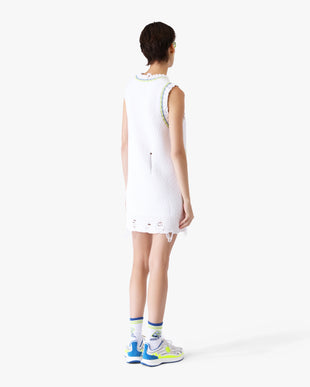 White Handknitted Mini Tank Dress
