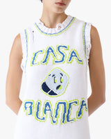 White Handknitted Mini Tank Dress