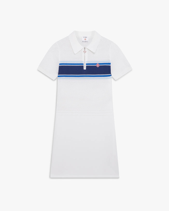 striped mesh polo dress Coperni Striped Sheer Polo Dress