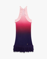 Pink Gradient Ruffle Midi Dress