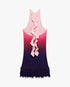 Pink Gradient Ruffle Midi Dress