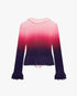 Pink Gradient Ruffle Long Sleeve Top