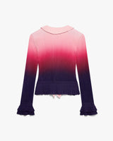 Pink Gradient Ruffle Long Sleeve Top
