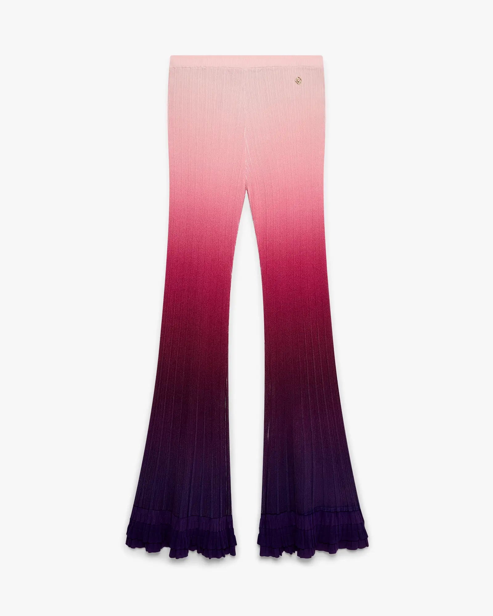 Pink Gradient Ruffle Trousers