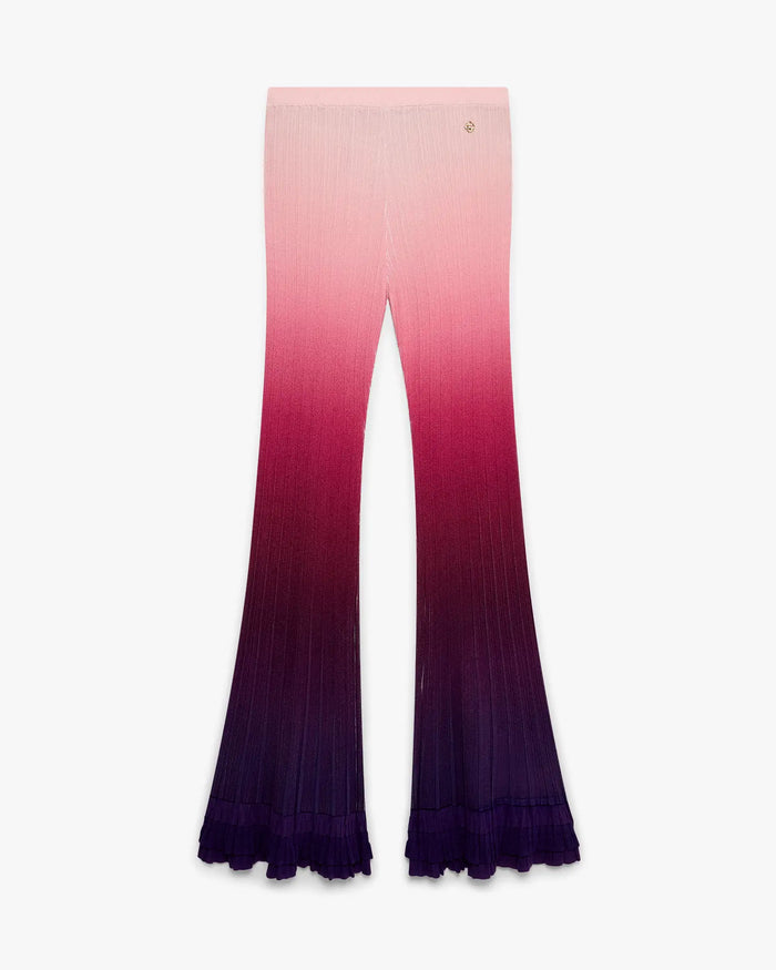 Pink Gradient Ruffle Trousers