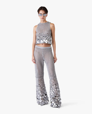 Silver Crochet Mirror Top