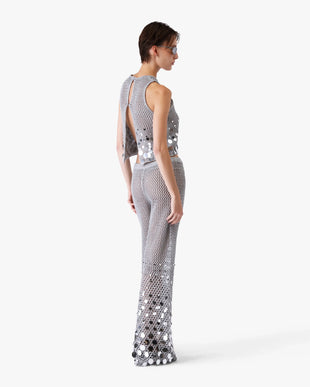 Silver Crochet Mirror Top