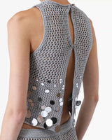 Silver Crochet Mirror Top