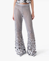 Silver Crochet Mirror Trousers