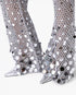 Silver Crochet Mirror Trousers
