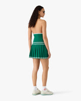 Green Pleated Halter Mini Dress