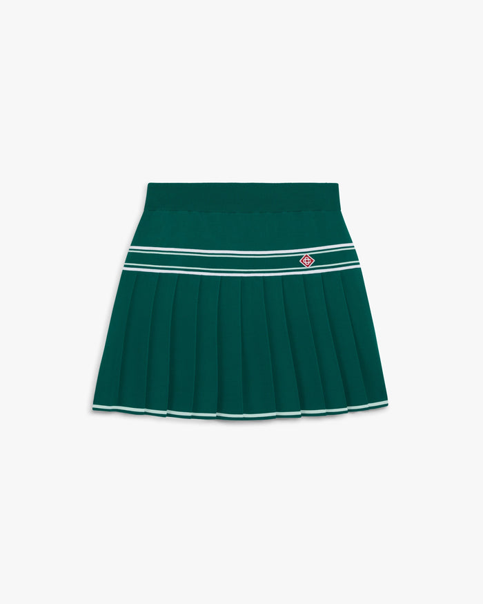 Mini-jupe verte en maille plissée