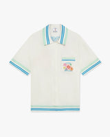 Floral Cuban Collar Short Sleeve Silk Shirt