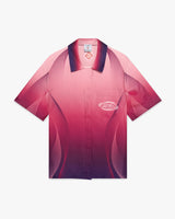 Aubergine Gradient Cuban Collar Short Sleeve Silk Shirt