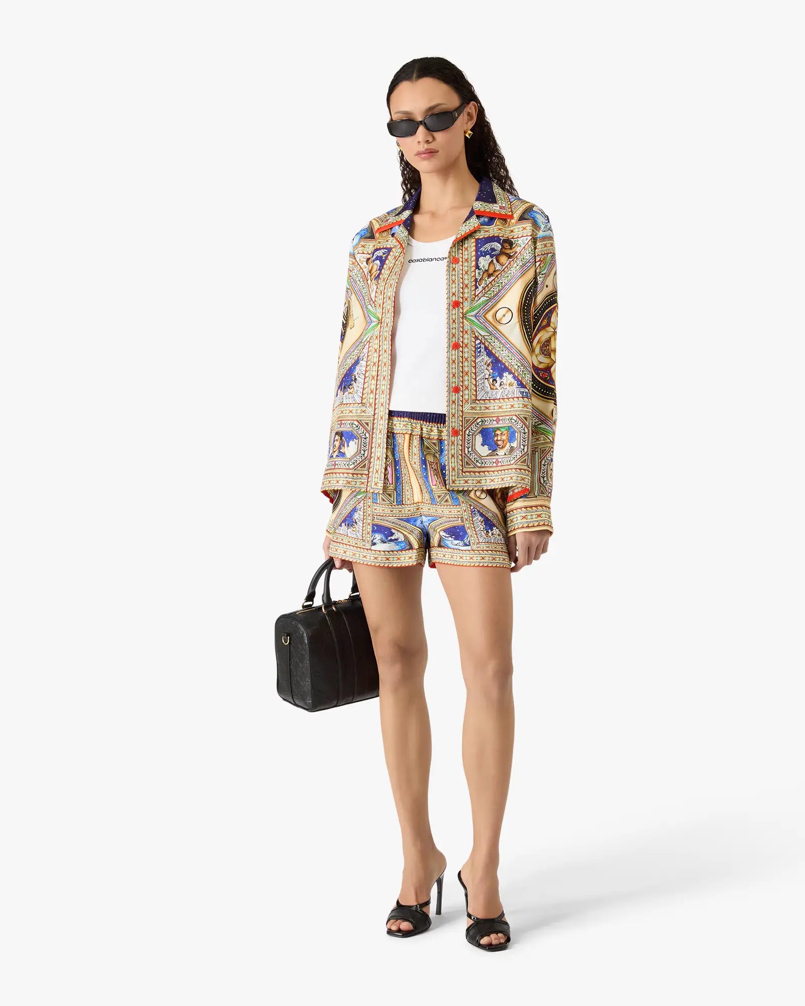 Take Me To Church Cuban Collar Long Sleeve Silk Shirt