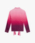 Aubergine Gradient Long Sleeve Scarf Silk Blouse