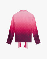 Aubergine Gradient Long Sleeve Scarf Silk Blouse