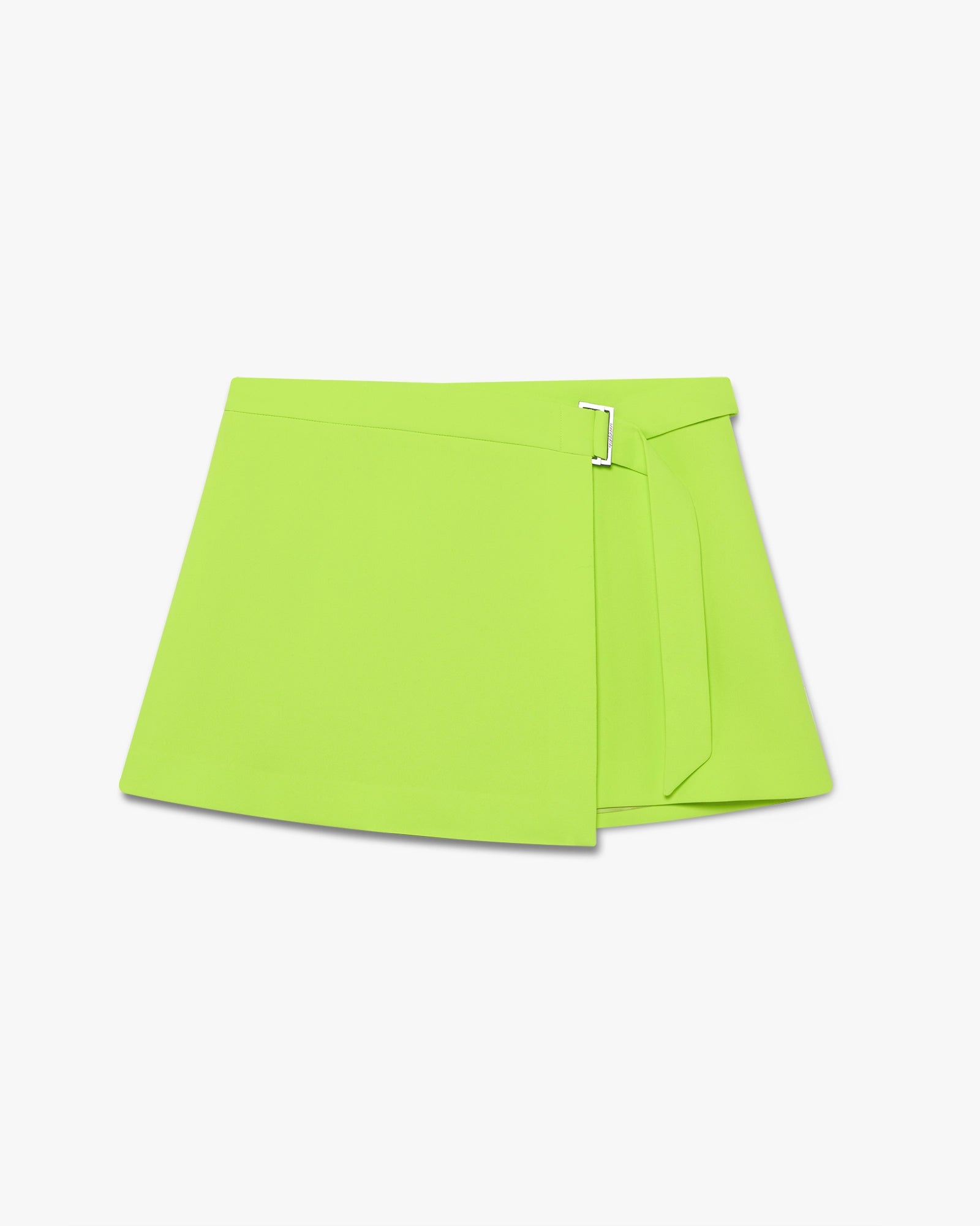 Green Crepe Mini Skirt