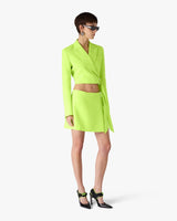 Green Crepe Mini Skirt