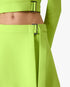 Green Crepe Mini Skirt
