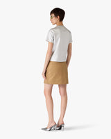 Beige Cotton Pocket Mini Skirt