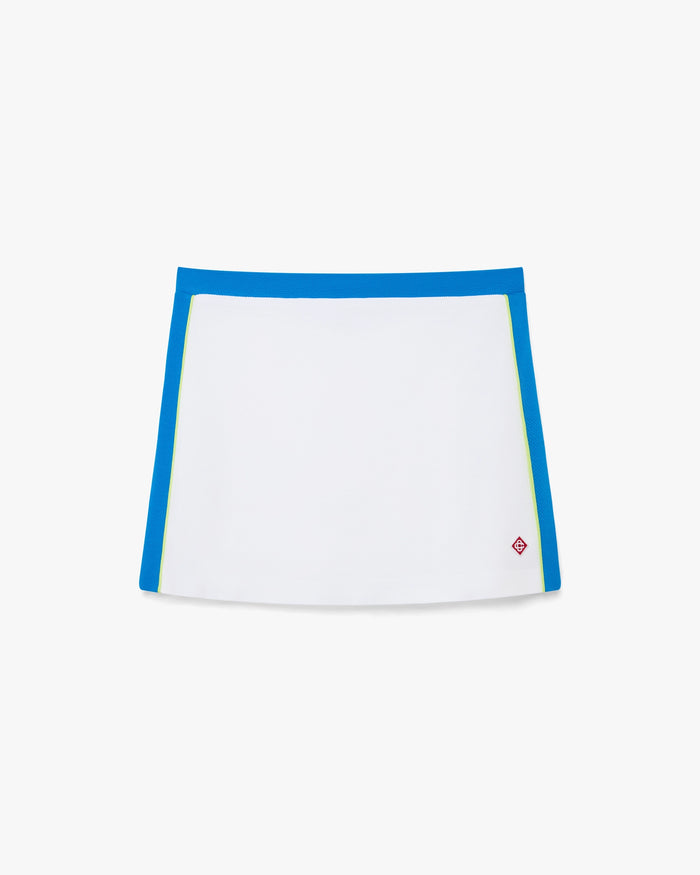 White & Blue Pique Mini Skirt