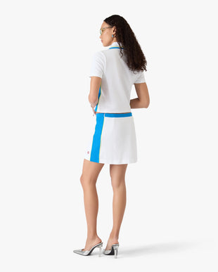 White & Blue Pique Mini Skirt