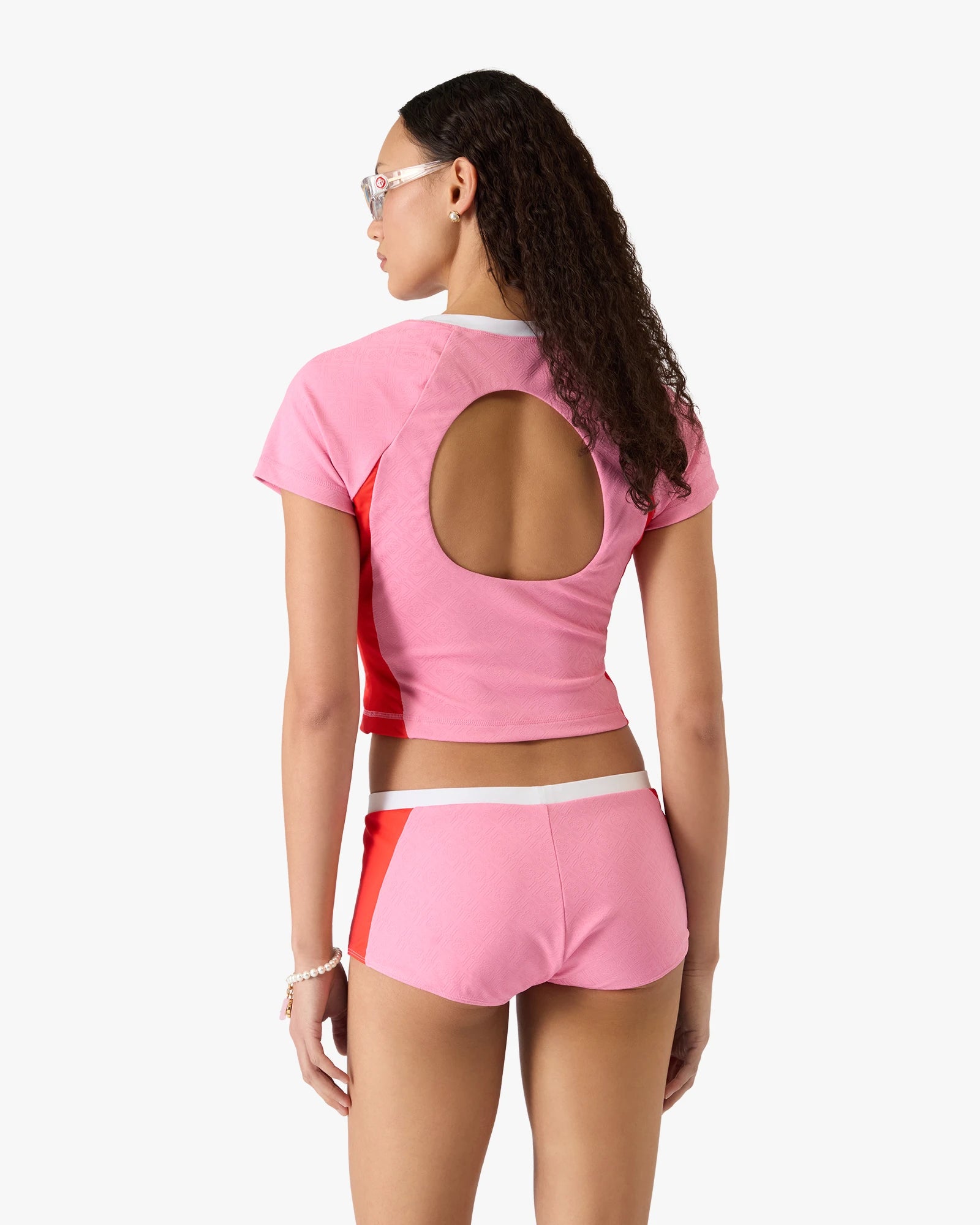 Pink Monogram Short Sleeve Rash Top