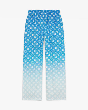 Blue Gradient Diamond Monogram Silk Trousers
