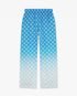 Blue Gradient Diamond Monogram Silk Trousers