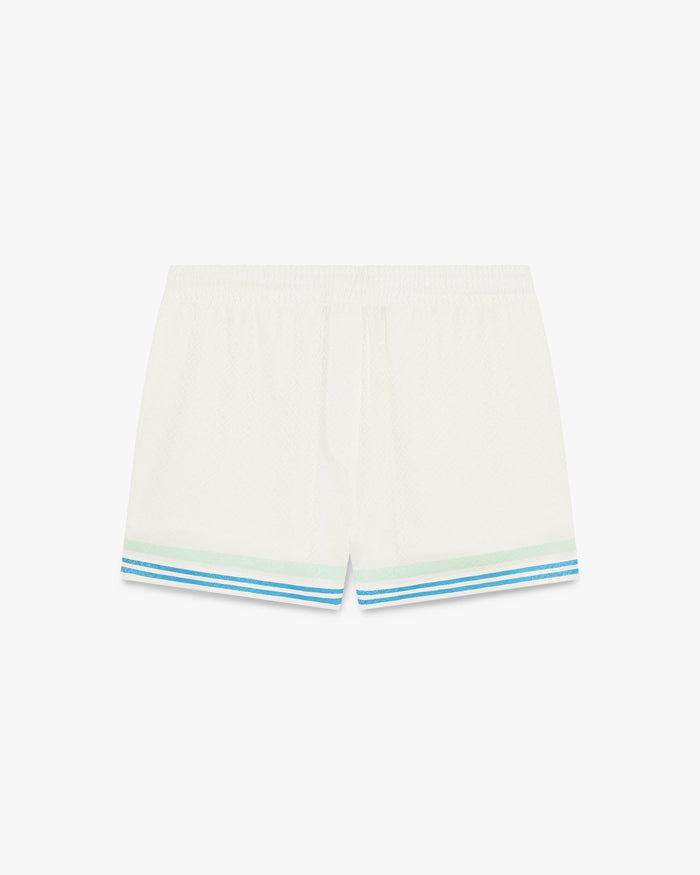 Floral CC Smile Monogram Jaquard Silk Shorts