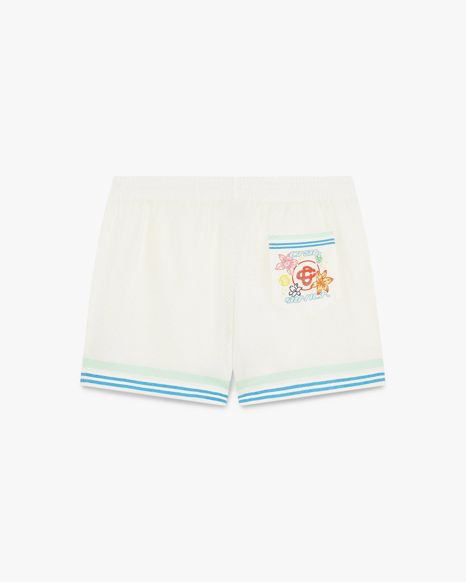 Floral CC Smile Monogram Jaquard Silk Shorts