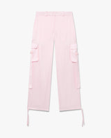 Pink Monogram Satin Cargo Trousers