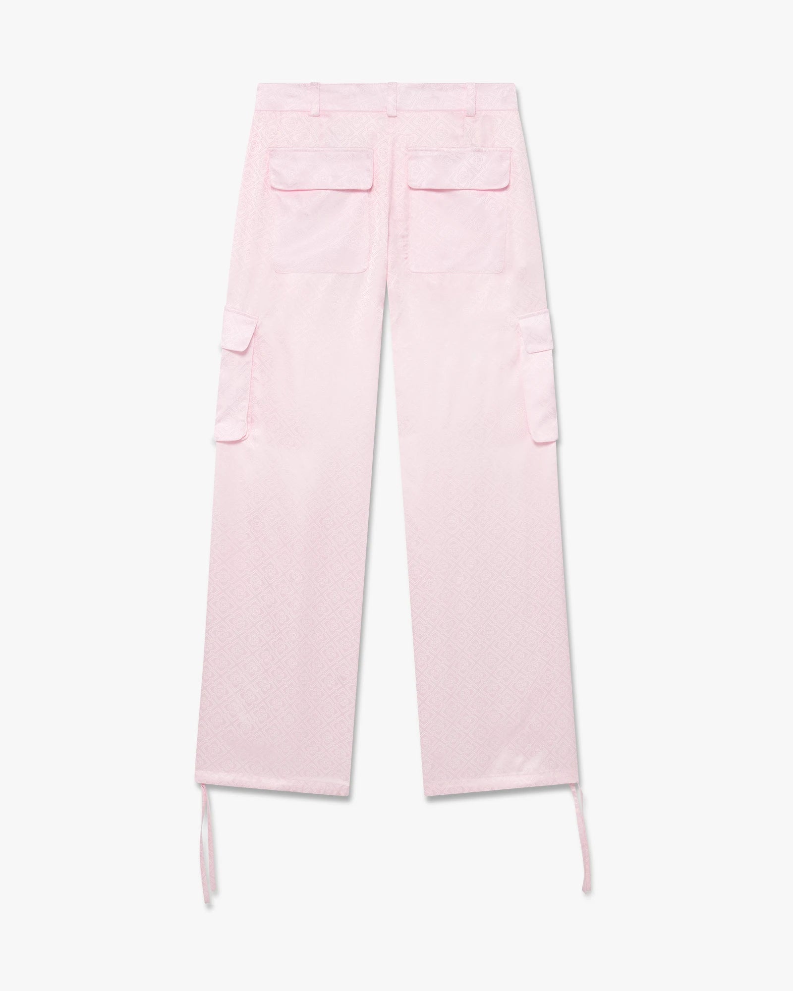 Pink Monogram Satin Cargo Trousers