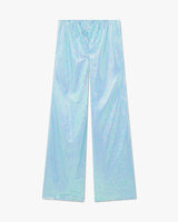 Blue Hotfix Silk Satin Trousers