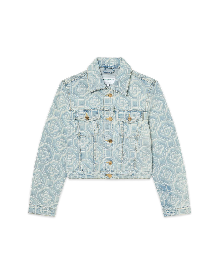 Bleached Classic Monogram Denim Jacket