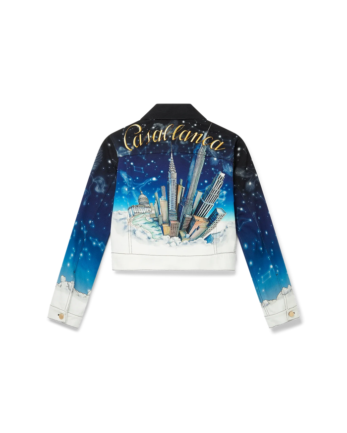 Vol Au Nuit Classic Printed Denim Jacket