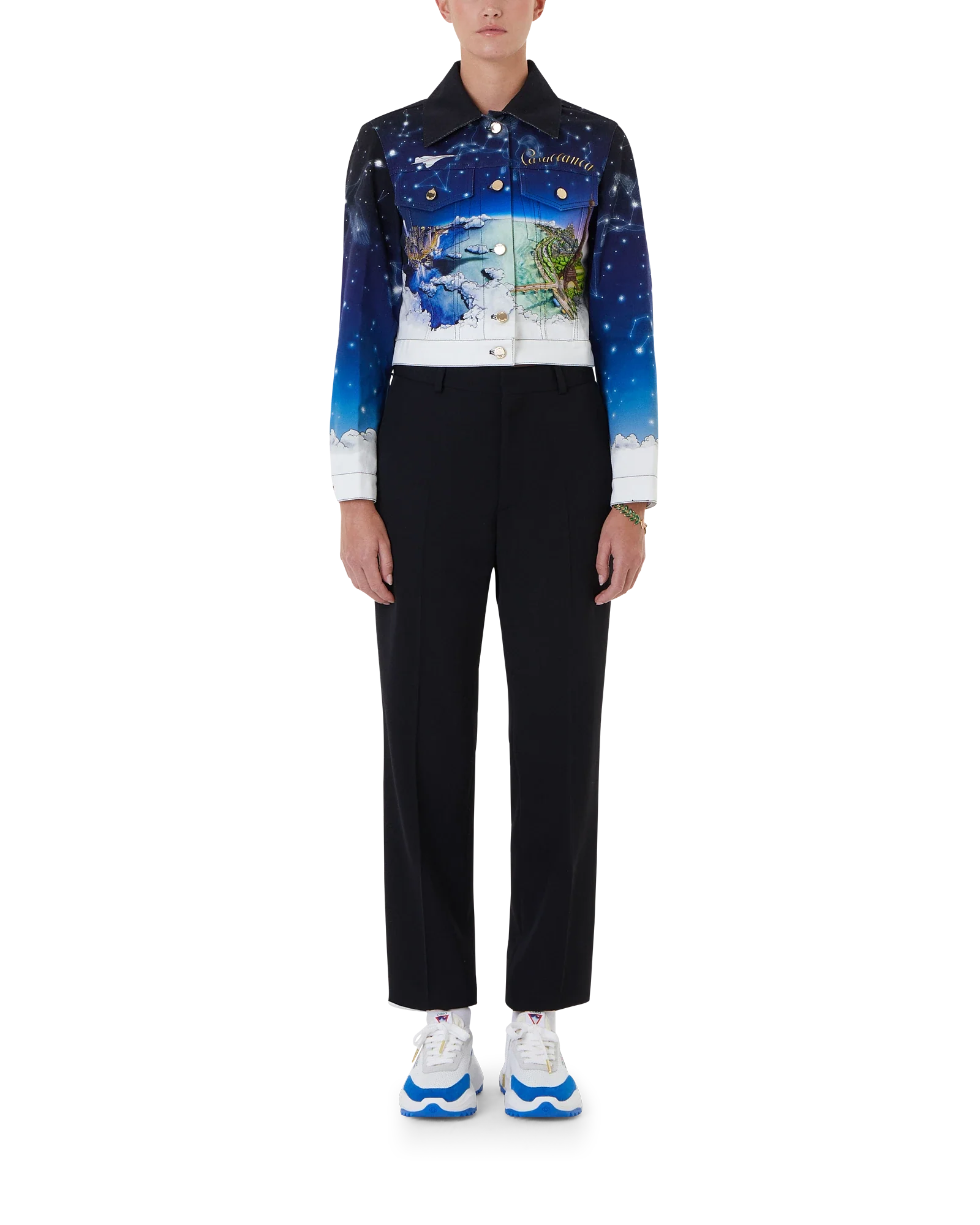 Vol Au Nuit Classic Printed Denim Jacket