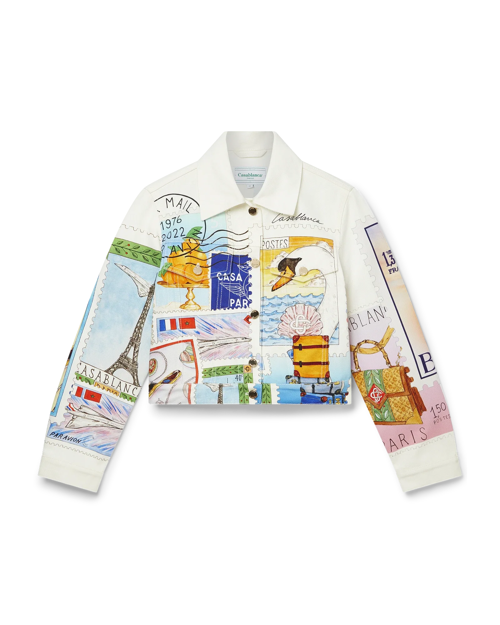 Souvenirs De Vacances Classic Printed Denim Jacket