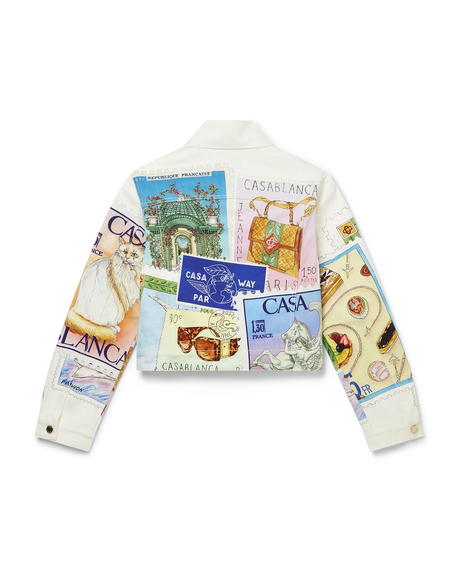 Souvenirs De Vacances Classic Printed Denim Jacket