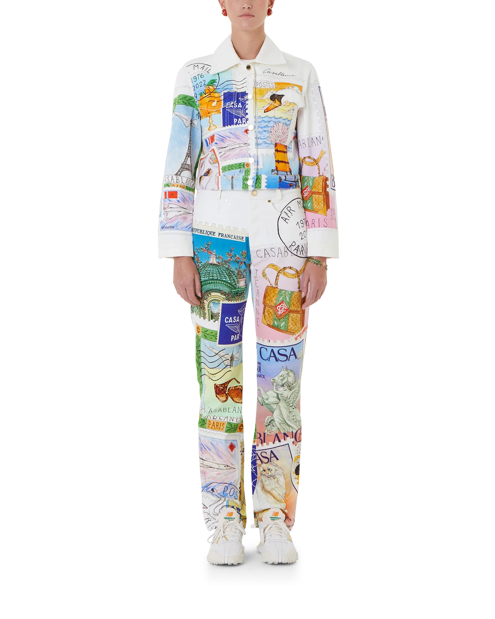 Souvenirs De Vacances Classic Printed Denim Jacket