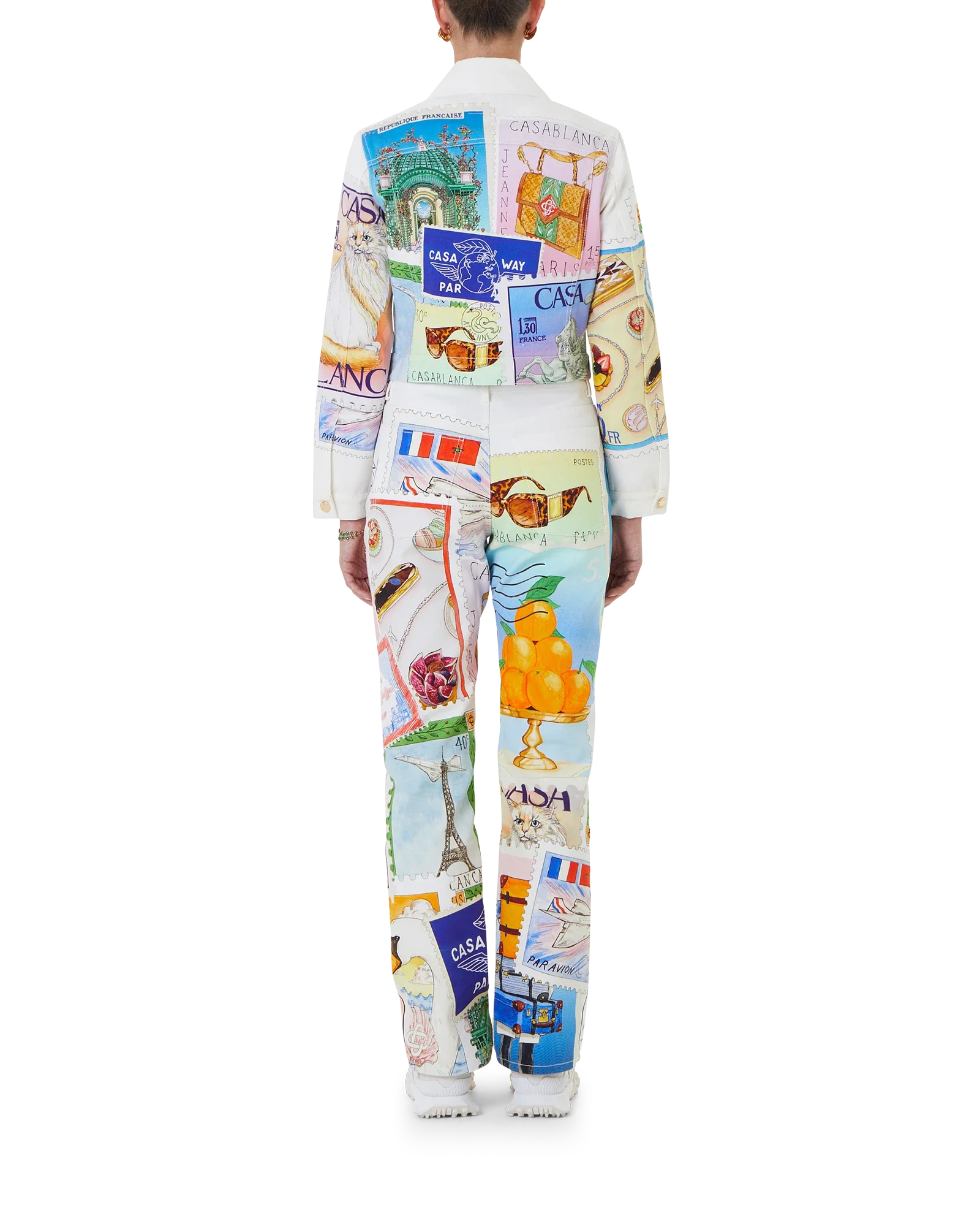 Souvenirs De Vacances Classic Printed Denim Jacket