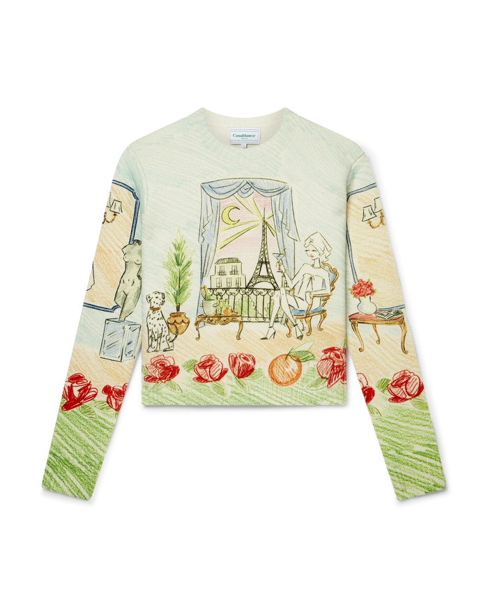 L'Appartement De Reve Printed Crew Neck Jumper