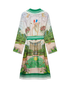 Tennis Club Prive Printed Silk Robe