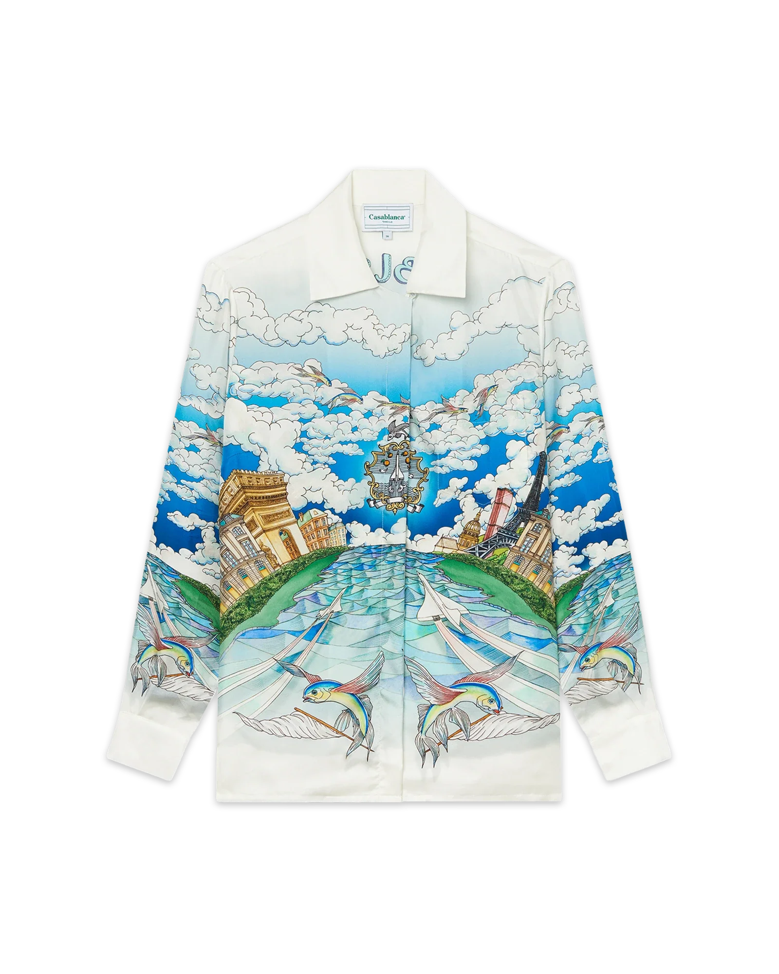 Le Vol Ideal Cuban Collar Silk Shirt