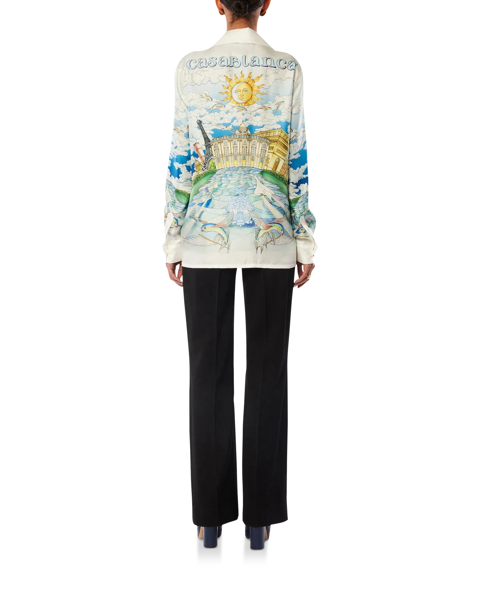 Le Vol Ideal Cuban Collar Silk Shirt