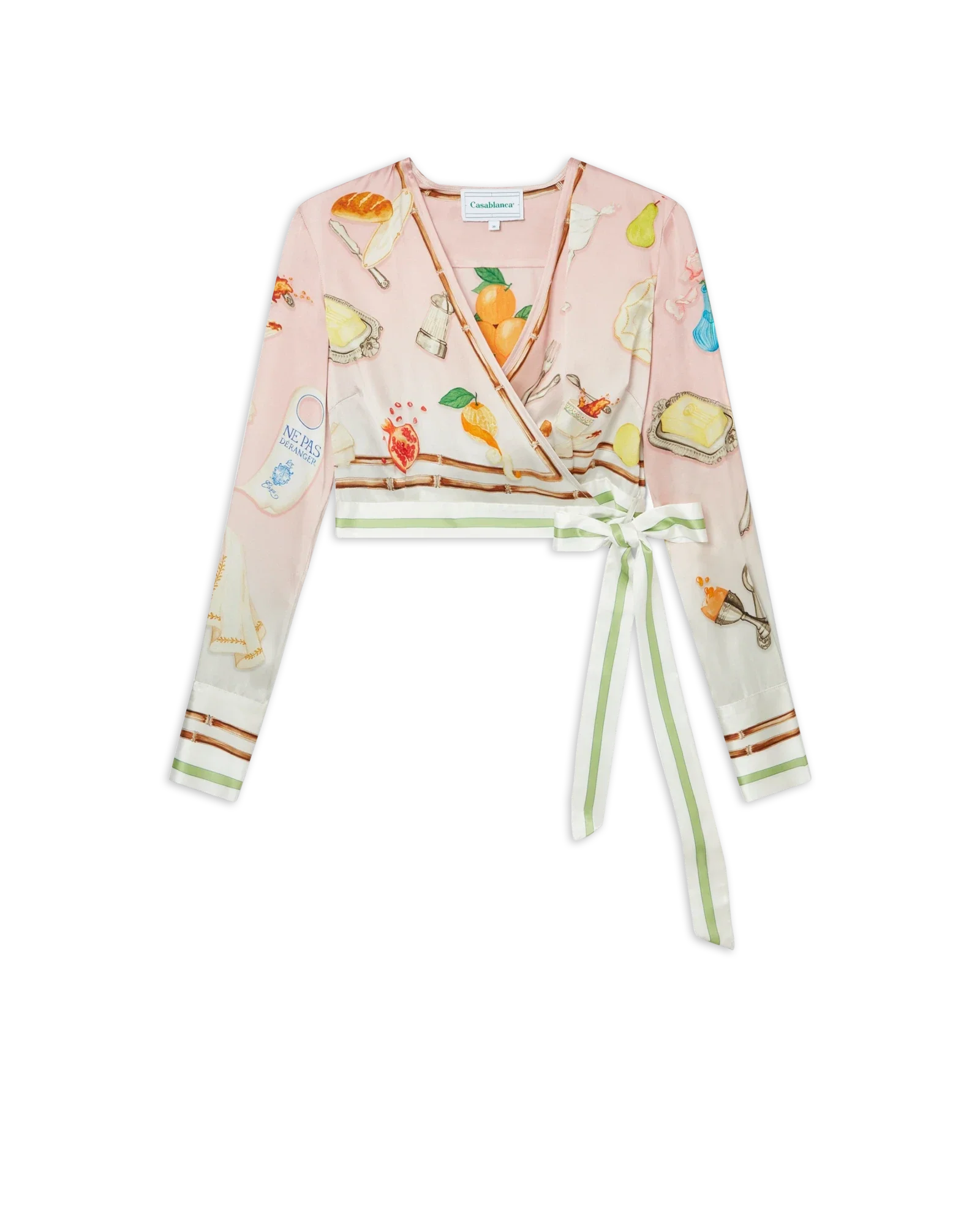 Ne Pas Deranger Wrap Long Sleeve Blouse